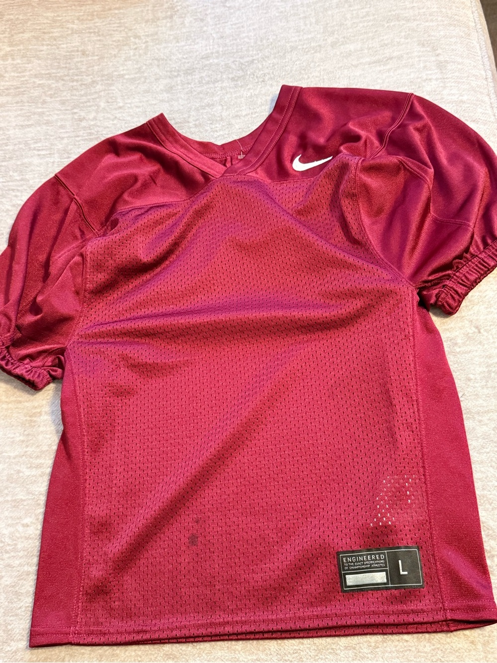 Nike Kid’s Burgundy Athletic Mesh Practice Jersey